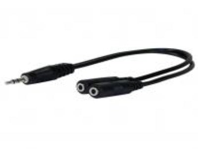 3.5 mm stereo male to 2 female stereo Audio Adapter splitter cable