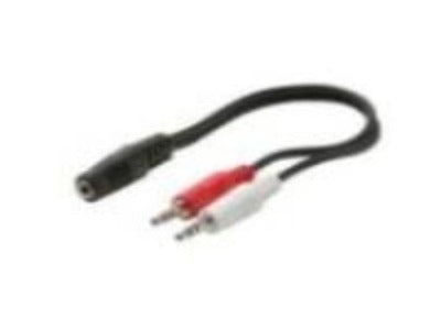 3.5 mm stereo female to 2 male stereo Audio Adapter splitter cable