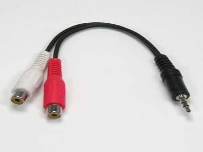 3.5 mm stereo male to 2 RCA female Audio Adapter cable